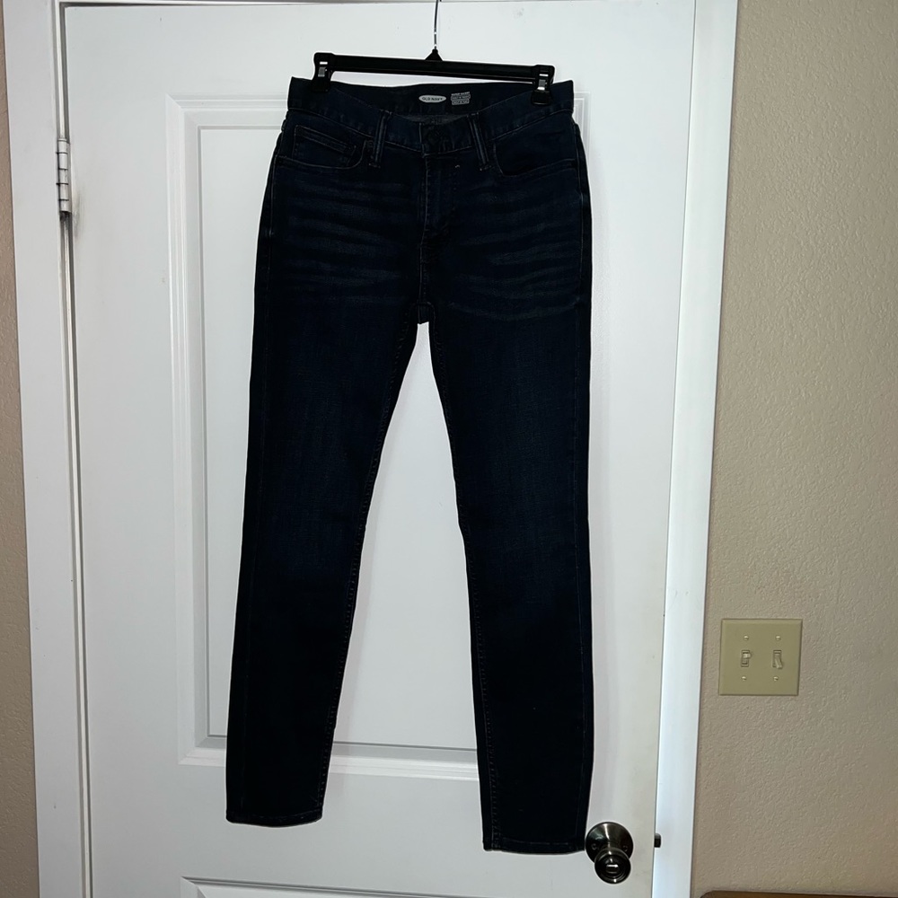 OId Navy Dark Blue Super Skinny Denim Jeans Size 29x30